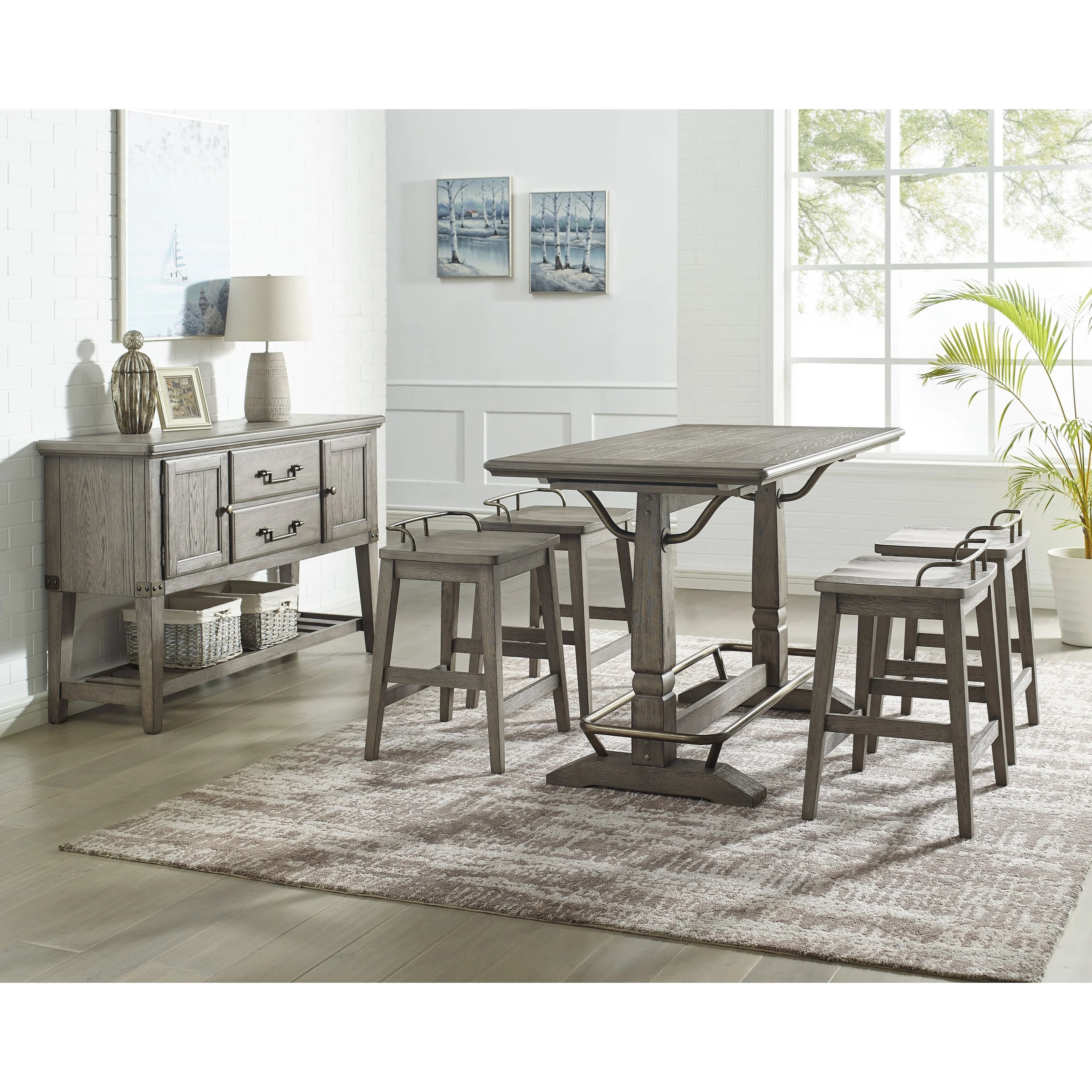 Steve Silver Ryan RR600GTx1+RR500SVx1+RR600CSx4 Counter Height Dining